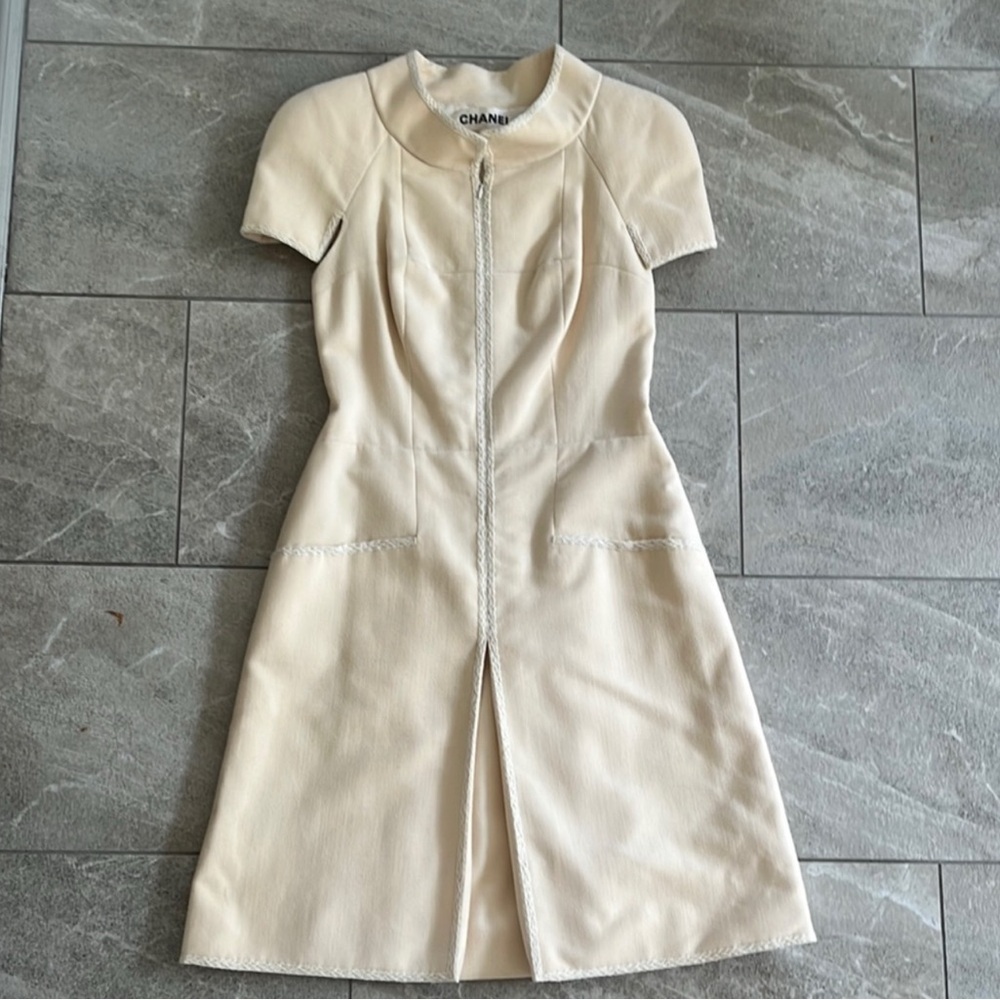 CHANEL Cream Midi Dress